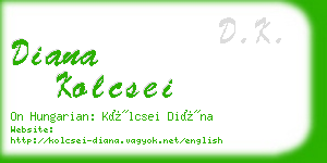 diana kolcsei business card